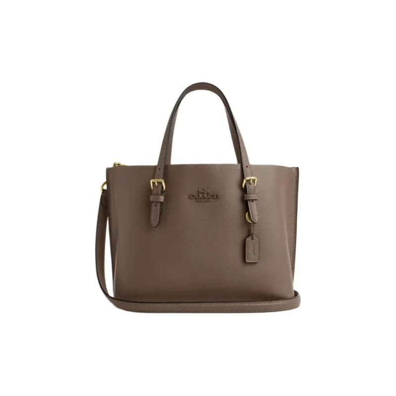 COACH Mollie Split Cow Leather Tote Bag, Shopping Bag, Shoulder Bag, Crossbody Bag, Handbag Medium Size Women's Brown-0