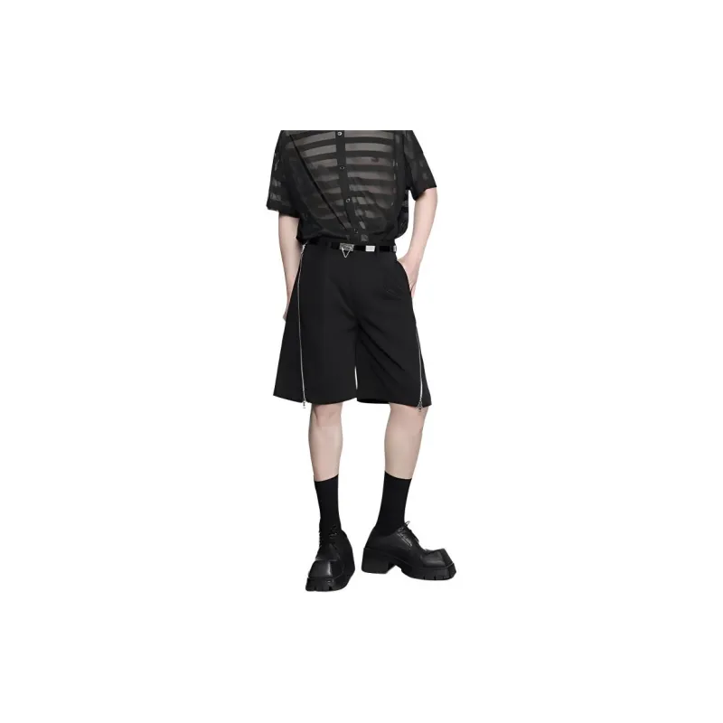 RAYSHOW Casual Shorts Men's Black-1