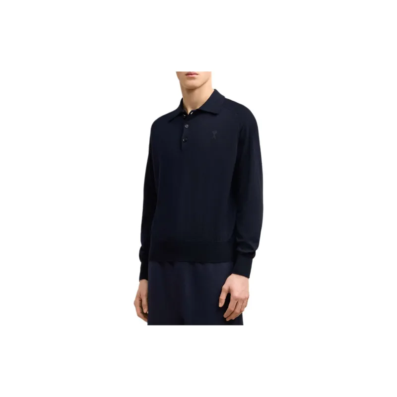 AMIPARIS Paris Ami De Coeur Knitted Polo Shirt-3
