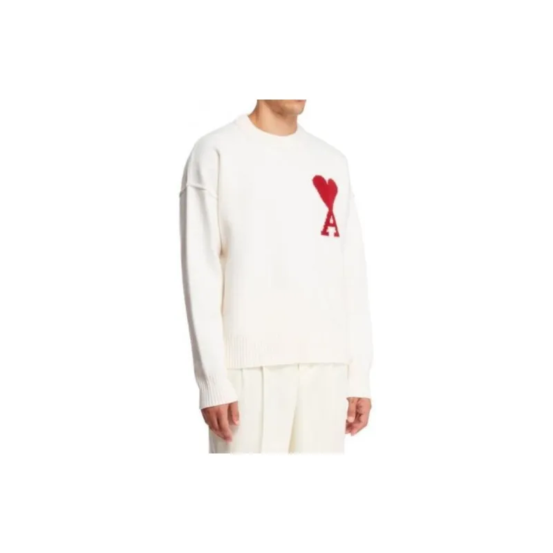 Ami Paris Logo Detailed Crew Neck Jumper-2