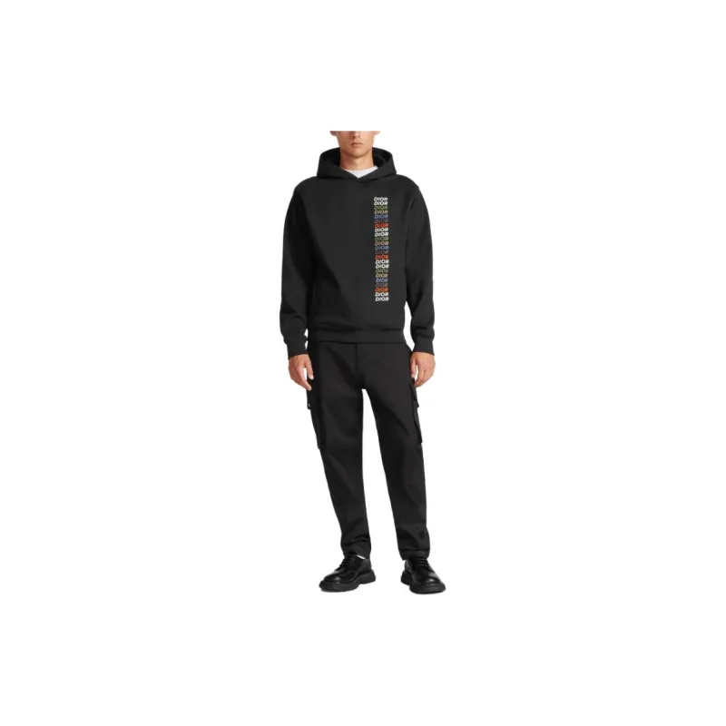 DIOR Logo Printed Long Sleeved Hoodie-3