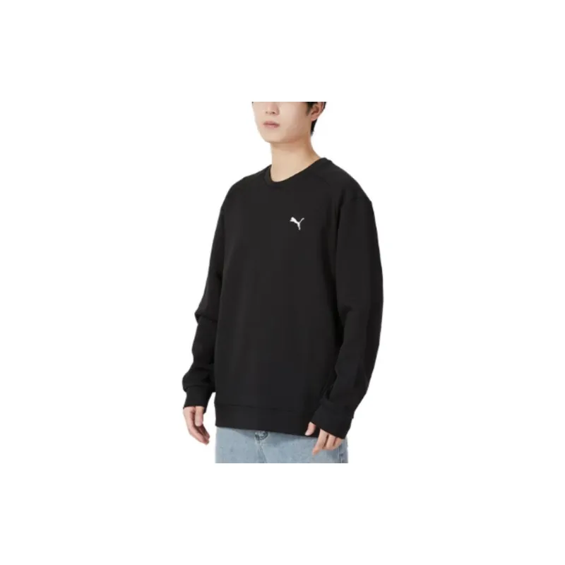 Puma Men's Logo Print Athletic Pullover Sweatshirt Black-4