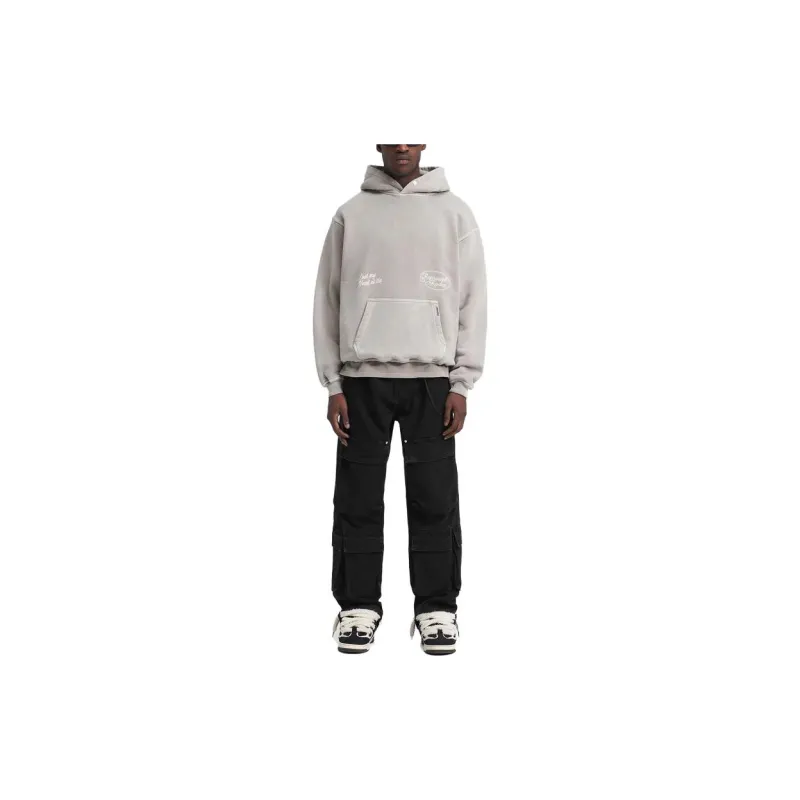 REPRESENT Chain Stitch Rodeo Hoodie Sweatshirt Men's Gray-2
