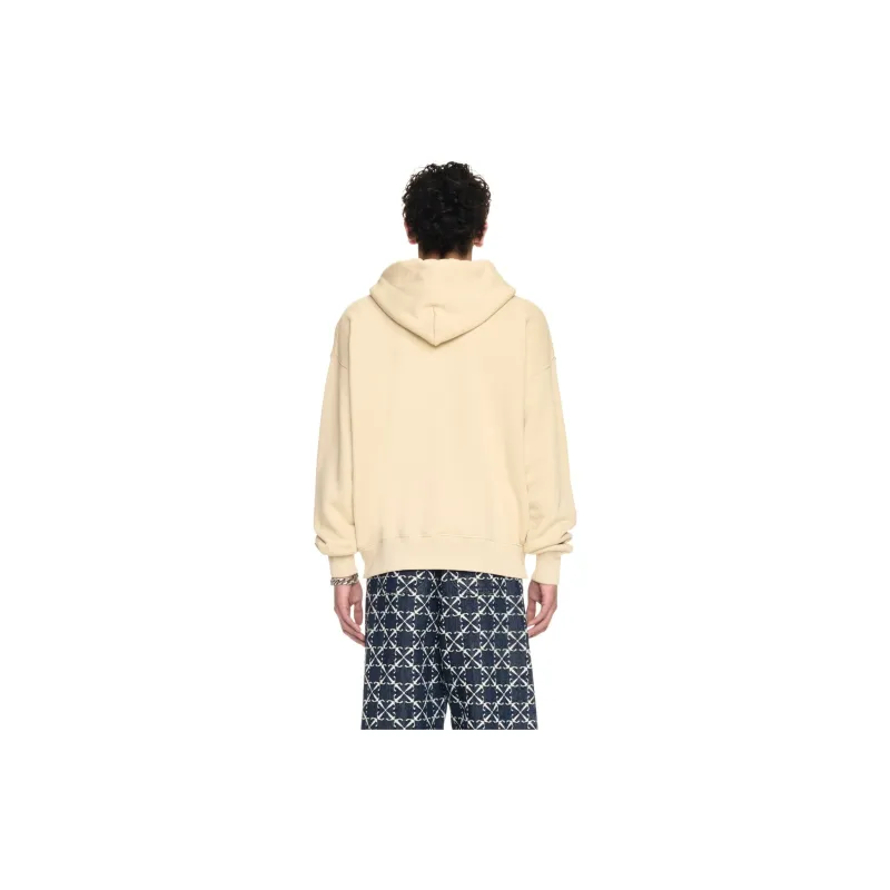OFF WHITE Logo Flocked Drawstring Hoodie-2