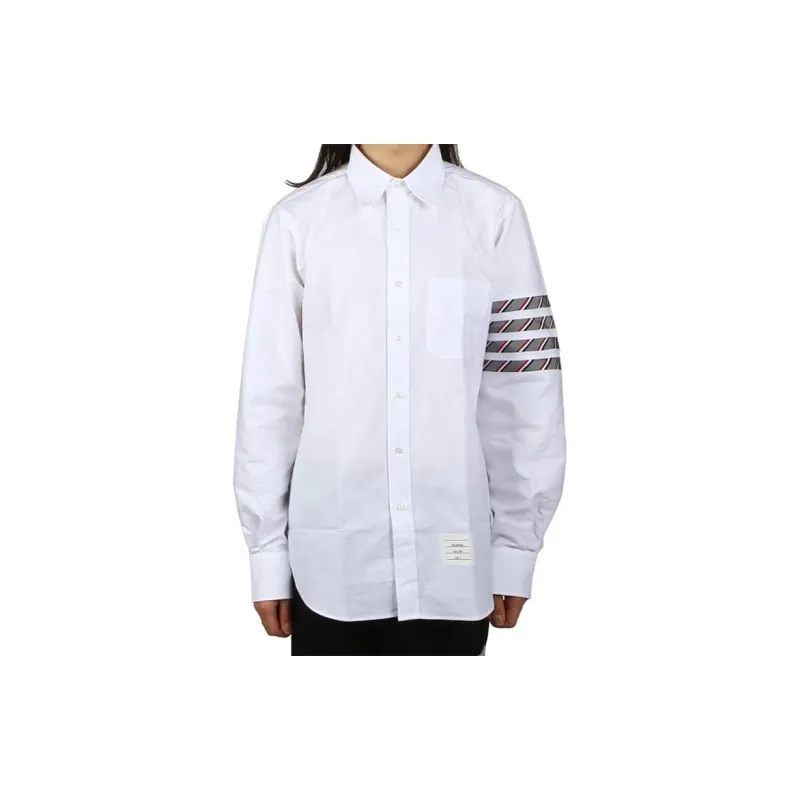 THOM BROWNE 4 Bar Striped Buttoned Shirt-4