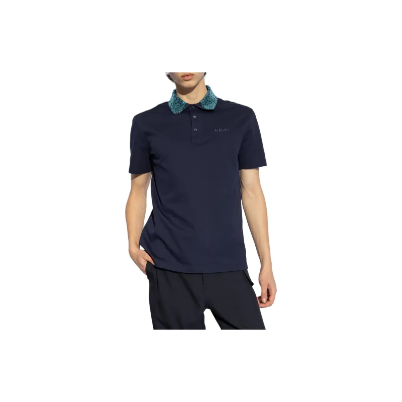 VERSACE Glass Crystal embellished Polo Shirt-1