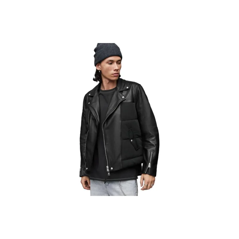 ALLSAINTS Leather Jackets Men Black-4