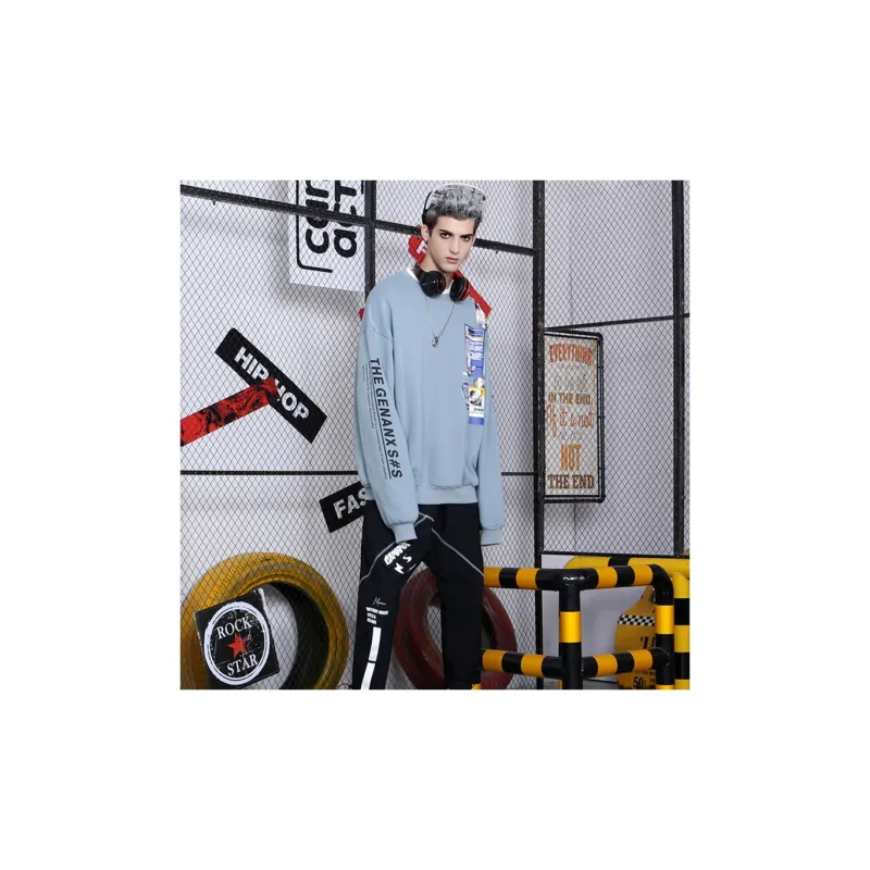 GENANX Sweatshirt Unisex Gray Blue-5