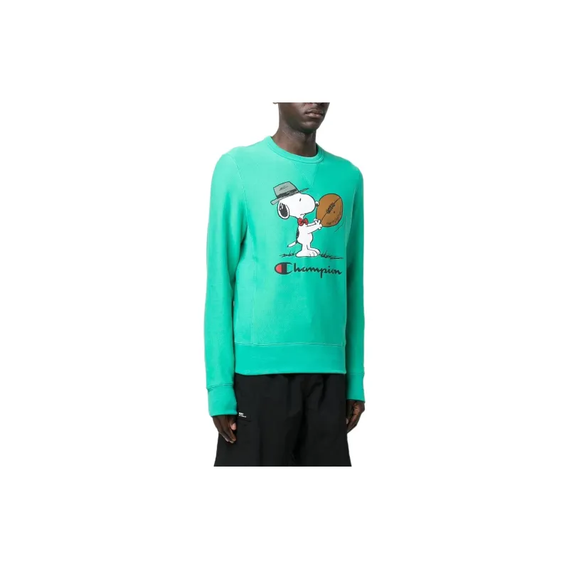 Champion x Peanuts 22 Sweatshirt Unisex Green-2