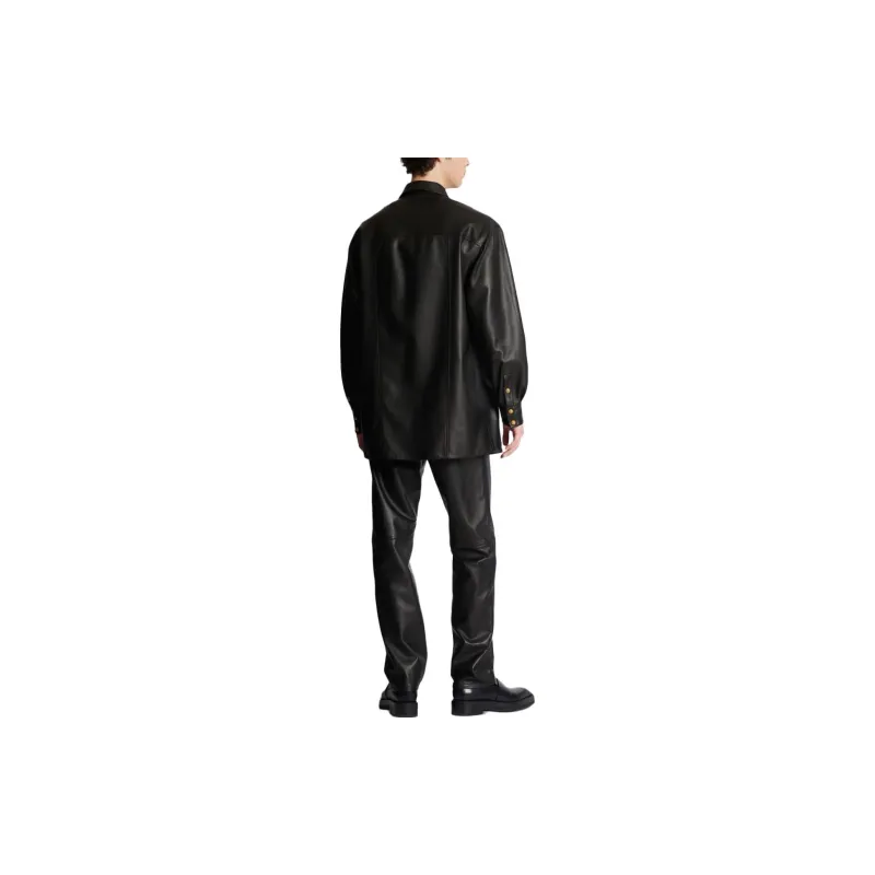 BALMAIN Lion Lambskin Overshirt-2