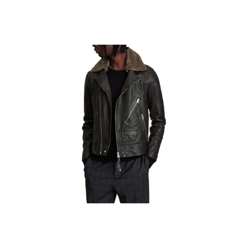 ALLSAINTS Leather Jackets Men Black-1