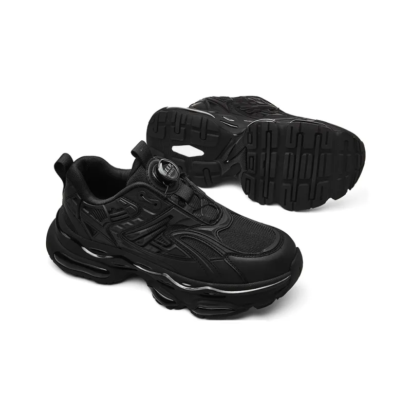 JEEP SPIRIT Cushioned Anti-Slip Wear-Resistant Breathable Lightweight Low-Top Chunky Sneakers Men's Graphite Black-11