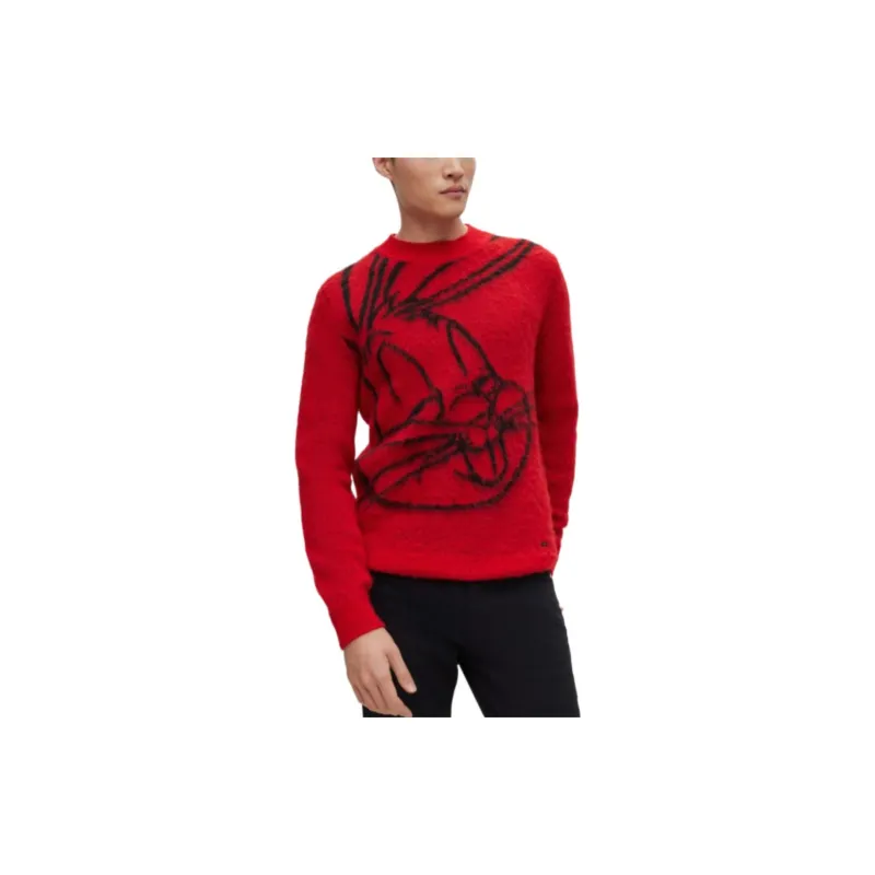 HUGO BOSS Sweaters Men Bright Red-2