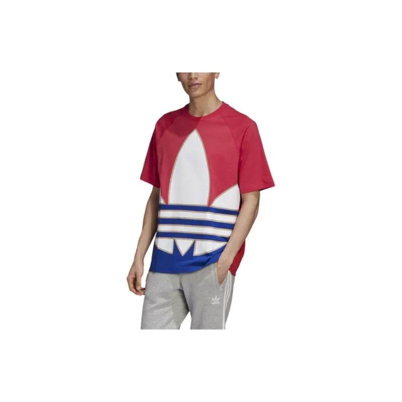 Adidas Originals BIG TREFOIL T Shirt Men's Red-4