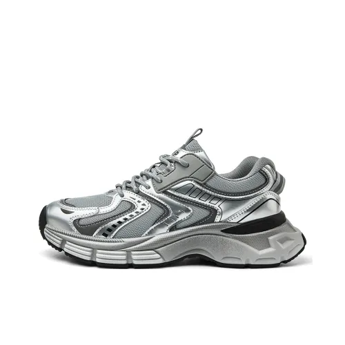 JEEP SPIRIT Chunky Sneakers Men Low Top Silver Gray