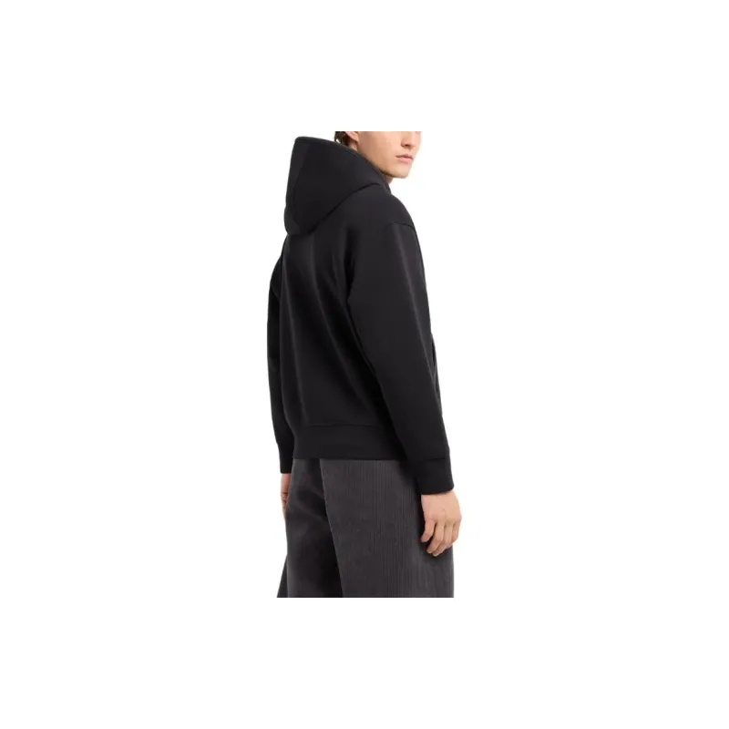 EMPORIO ARMANI Logo Embroidered Zip Up Hoodie-3