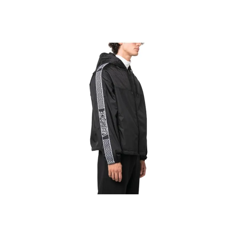 VERSACE Zip Up Drawstring Hooded Jacket-3