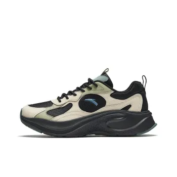 Anta Anti-Slip Wear-Resistant Low-Top Casual Running Shoes Men's Black Beige Green