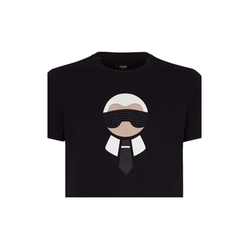 FENDI T Shirts Men Black-4