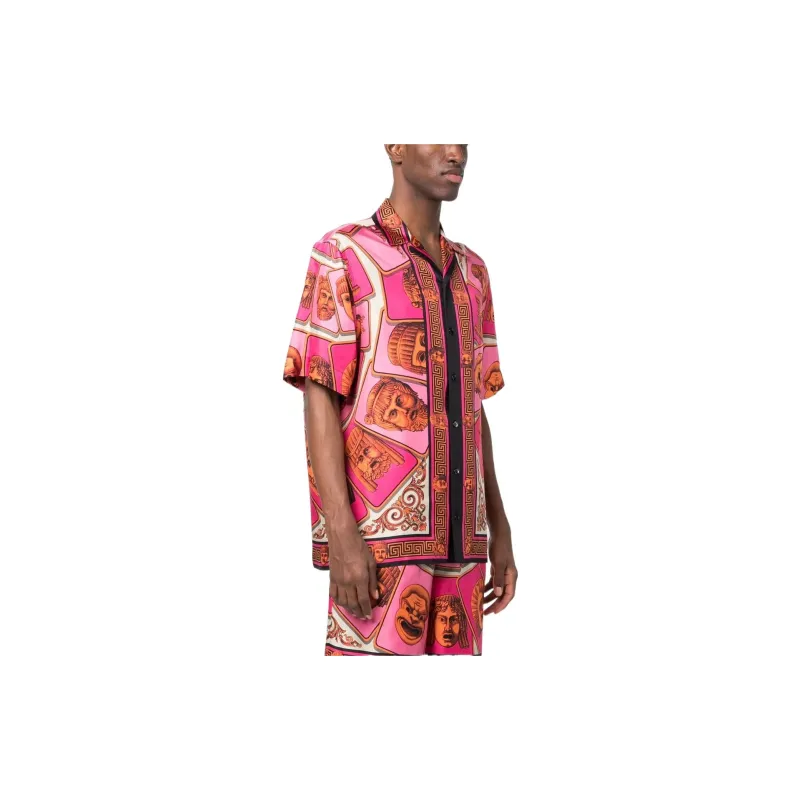 VERSACE Shirts Men Rose Red-2