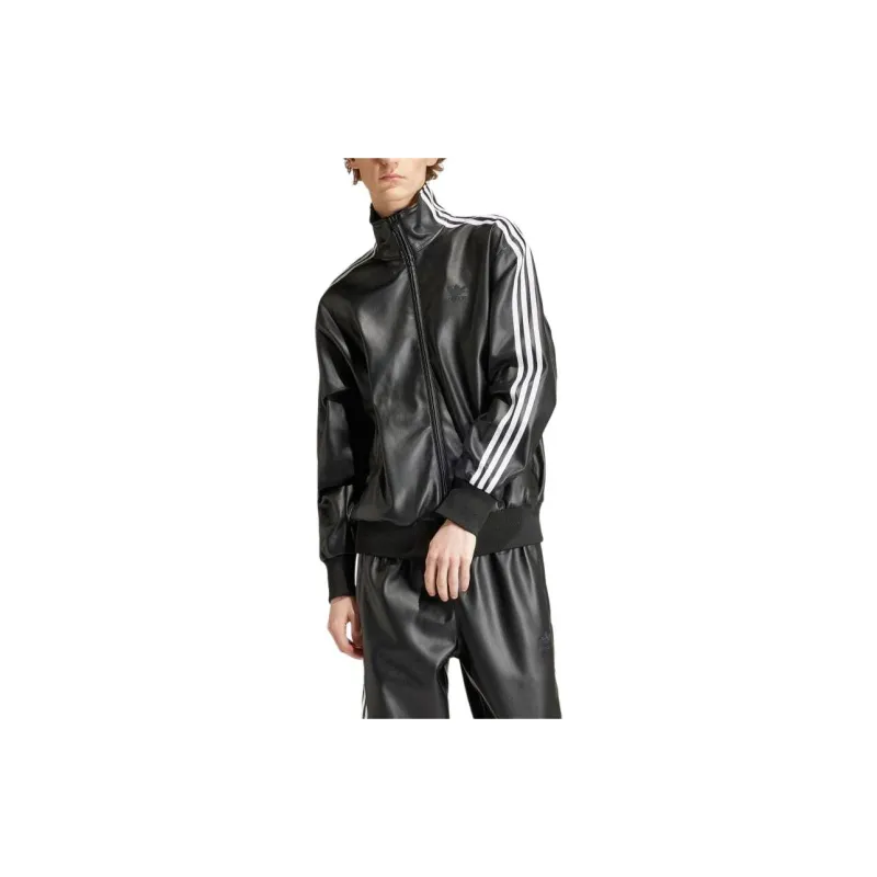 adidas originals Adicolor Striped Logo Print Zip-Up Fitted Long Sleeve Jacket-4