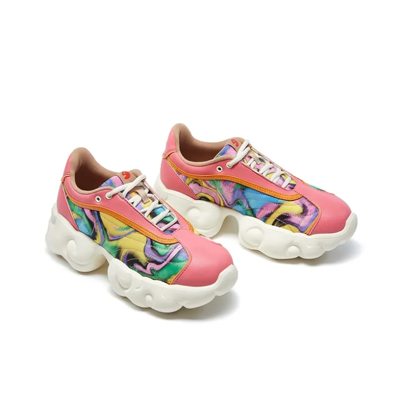 U.IN Painted Travel Cloud Collection Low Top Chunky Sneakers Women's-36