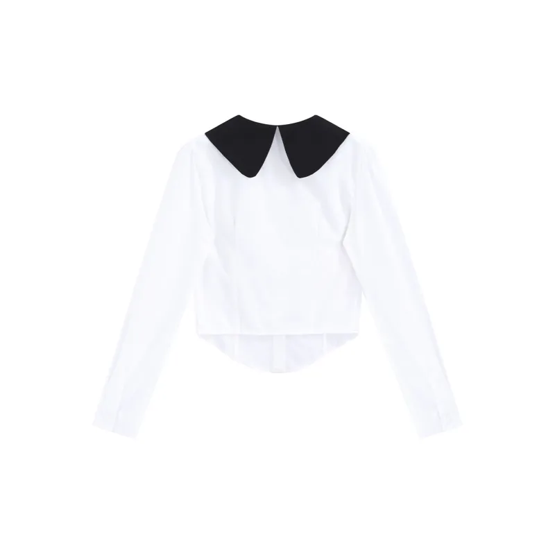 SNZX Shirts Women's White With Bow Tie-1