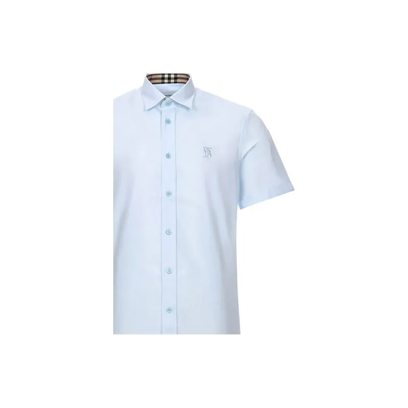 Burberry Shirts Men Sky Blue-3