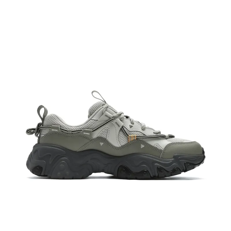 FILA FLUID 5 Anti-Slip Wear-Resistant Low-Top Running Shoes Men's Gray Green-1