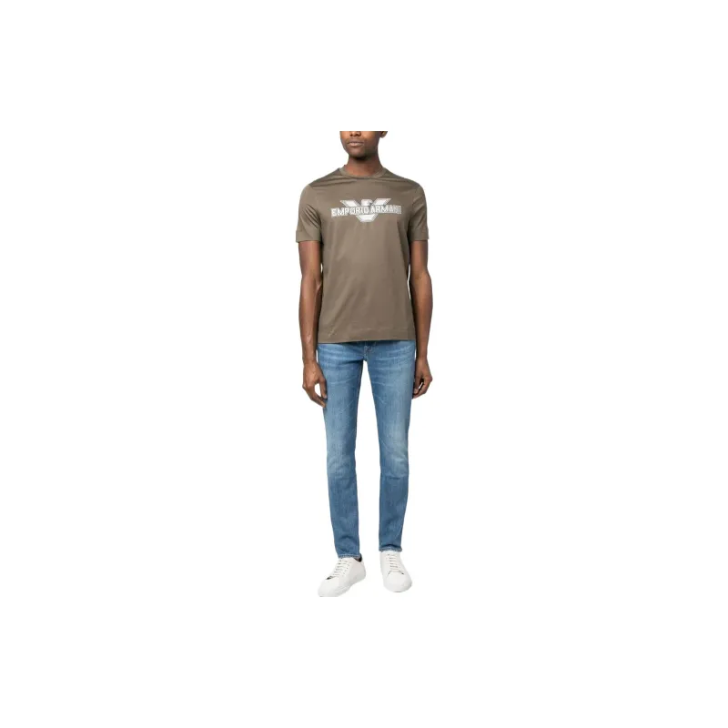 EMPORIO ARMANI SS23 T Shirt Men's Coffee-1