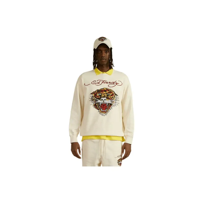 Ed Hardy Polo Shirt Men's Ivory White-2