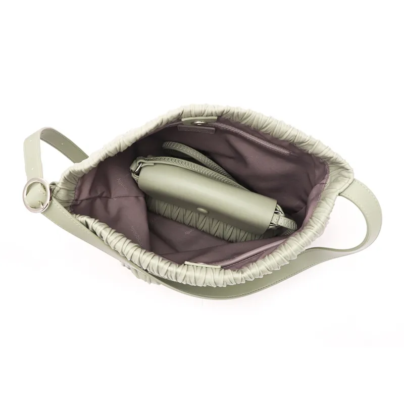 RED DRAGONFLY PU Handbag, Shoulder Bag Regular Women's Light Gray Green-2