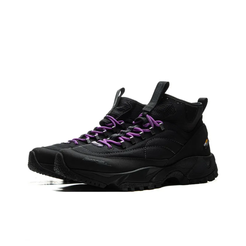 LiNing Xingye HIGH Anti Slip Wear Resistant High Top Trekking Shoes Unisex Black-2