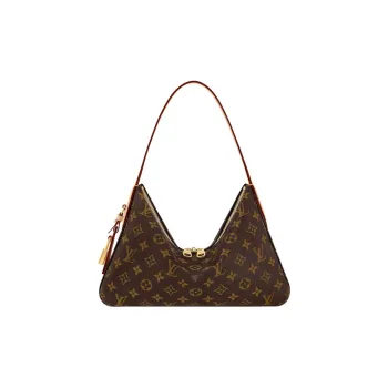 LOUIS VUITTON Slouchy PM Canvas Small Shoulder Bag Women's Brown