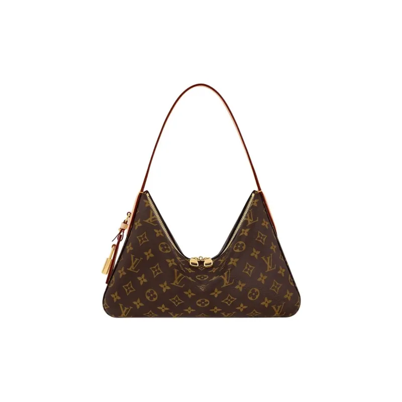 LOUIS VUITTON Slouchy PM Canvas Small Shoulder Bag Women's Brown-0
