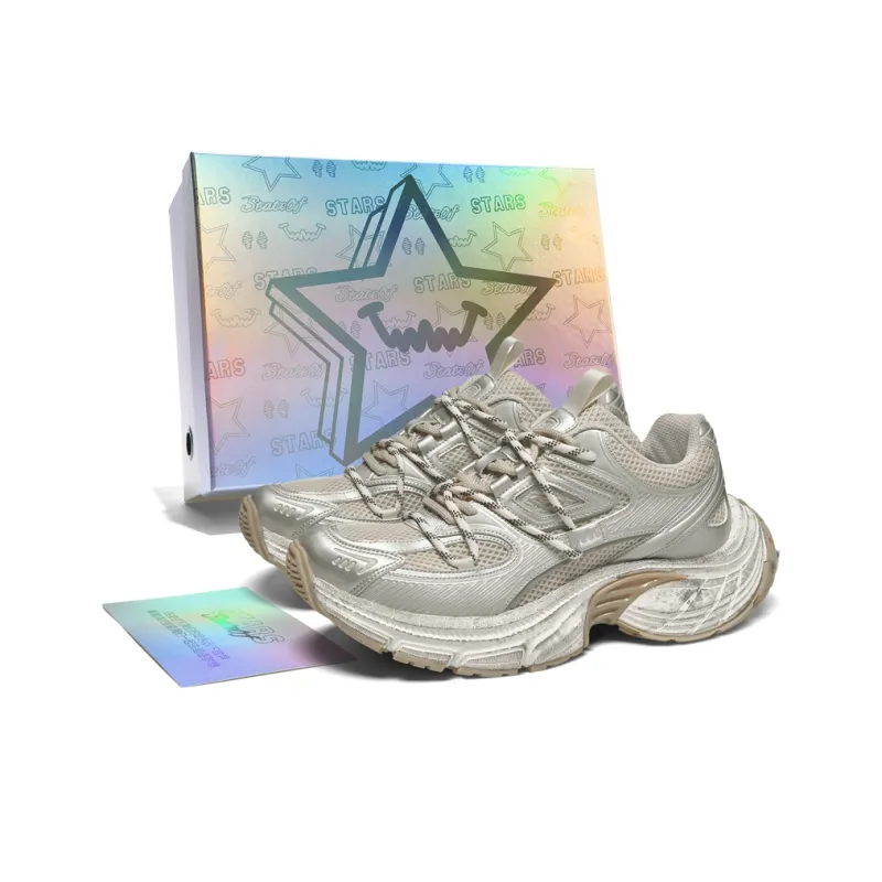 Stateof Stars Shock Absorbing, Non Slip, Wear Resistant, Breathable And Lightweight Low Top Chunky Sneakers Unisex-7