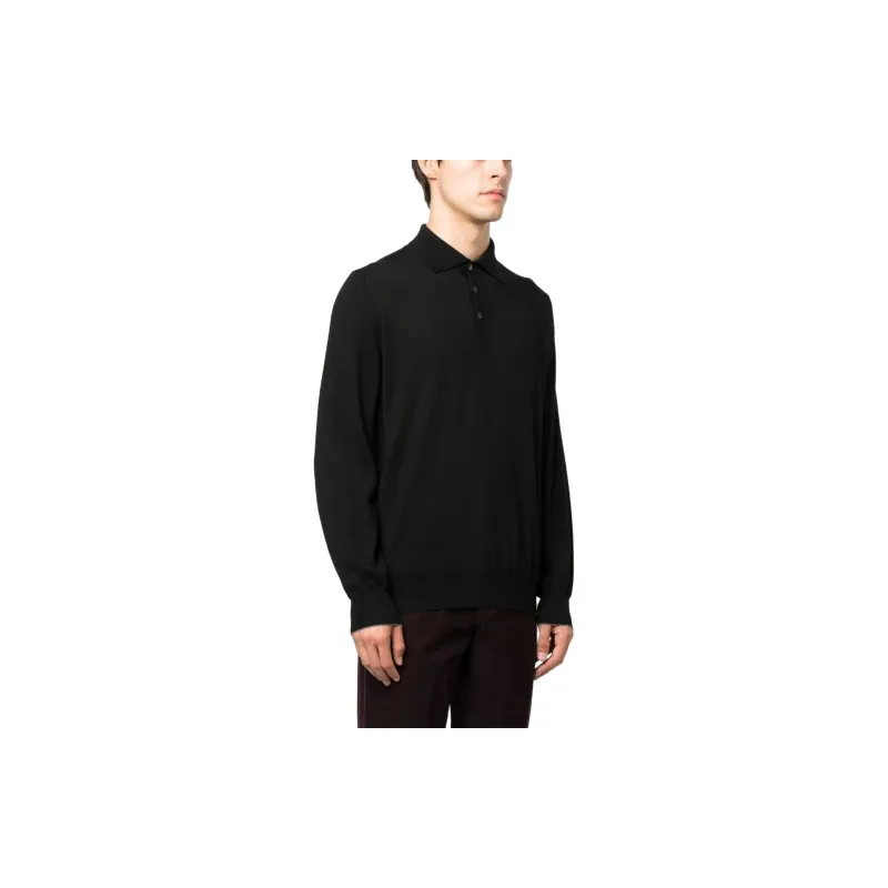 Brunello Cucinelli Long Sleeved Knitted Polo Shirt-3