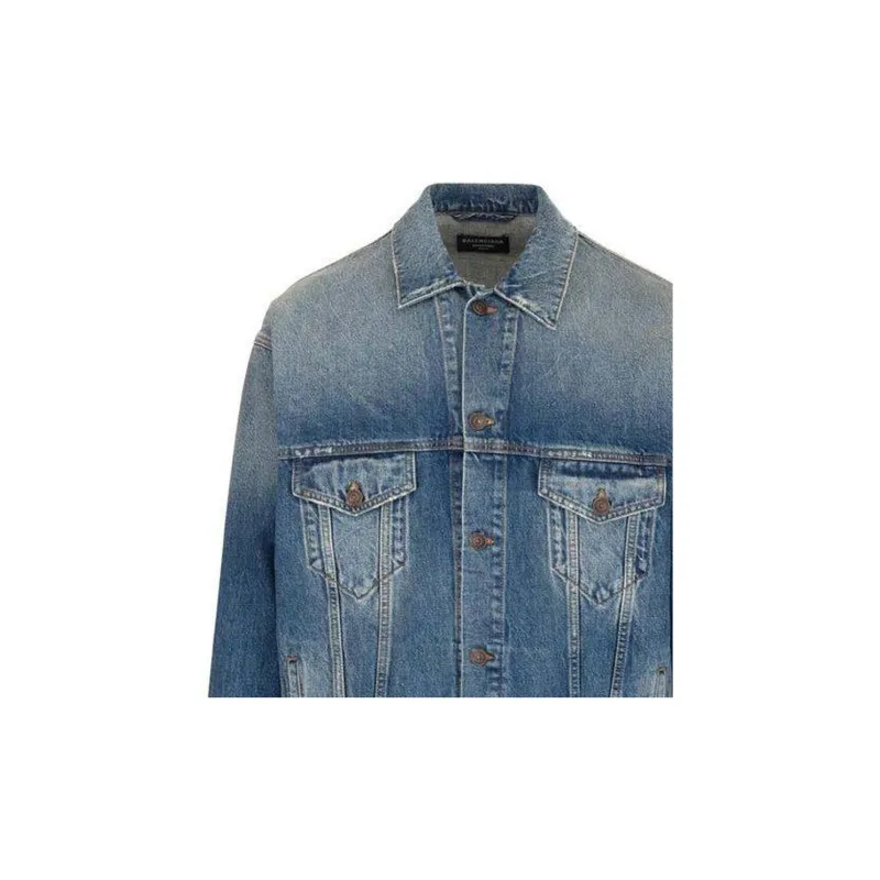 Balenciaga FW22 Denim Jacket Men's Regular Fit Blue-2
