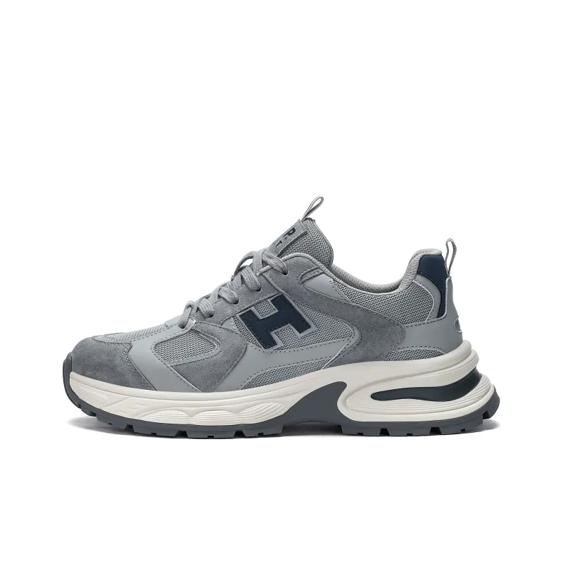 JEEP SPIRIT Height Increasing Wear Resistant Lightweight Slip Resistant Low Top Chunky Sneakers Men's Moon Dust Gray-0