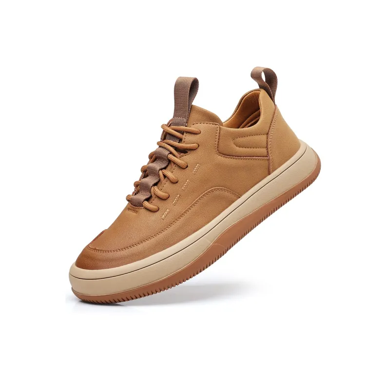 Mr. Thorn Tree Breathable Wear Resistant Height Increasing Low Top Casual Shoes Unisex Brown-2