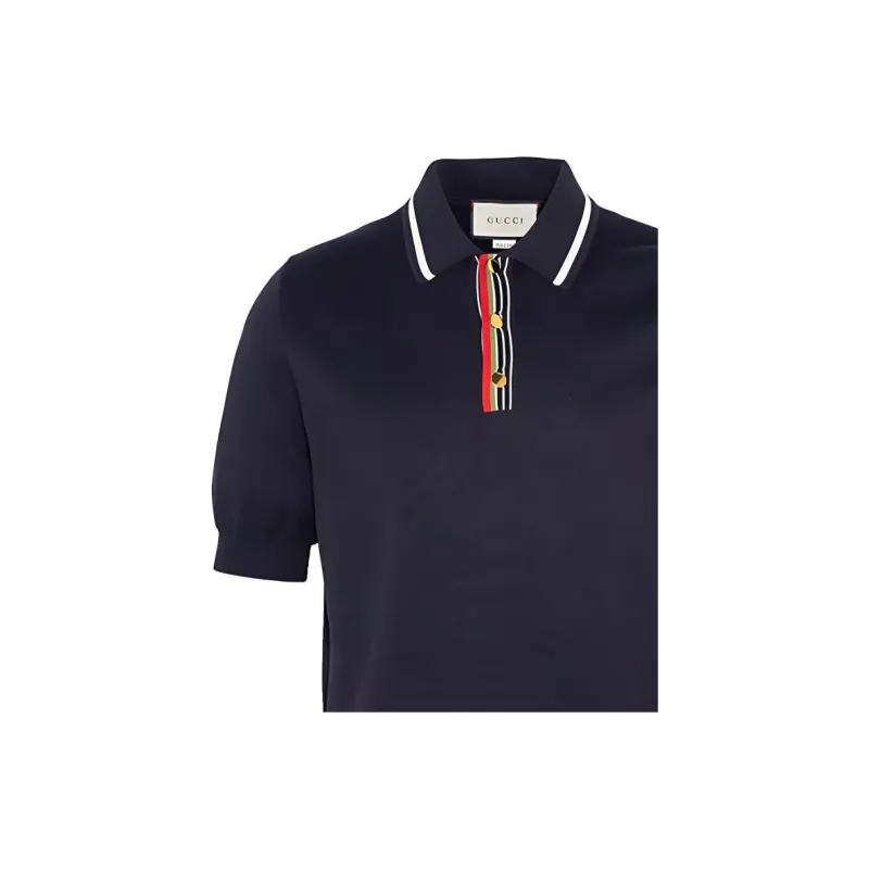 GUCCI Polo Shirts Men Navy Blue-5