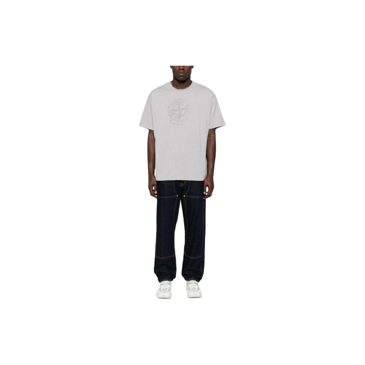 STONE ISLAND Compass-print Cotton T-shirt - POIZON