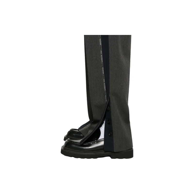 GUCCI Logo Trim Tapered Leg Trousers-4