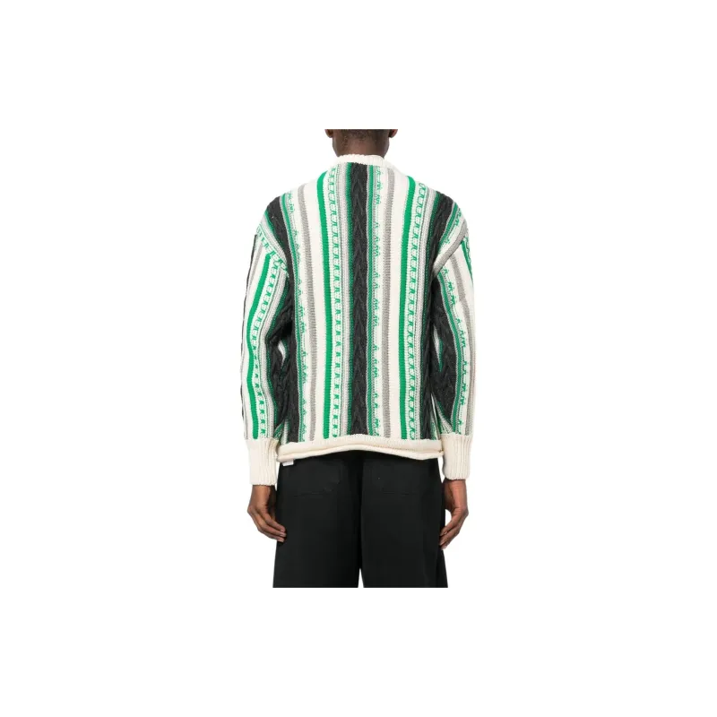 ADER ERROR Frema Striped knit Buttoned Jumper-4