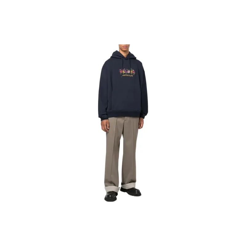 Martine Rose Floral Embroidered Drawstring Hoodie-1