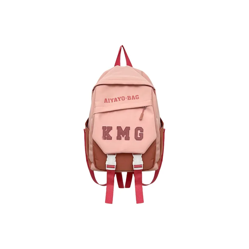 Cwatcun Nylon Fabric Backpack Unisex Beige/Blue/Green/Pink/Black-8