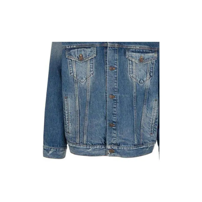 Balenciaga FW22 Denim Jacket Men's Regular Fit Blue-3