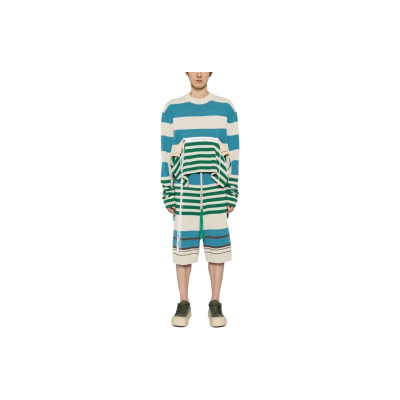 CRAIG GREEN Striped Ribbed knit Shorts-2