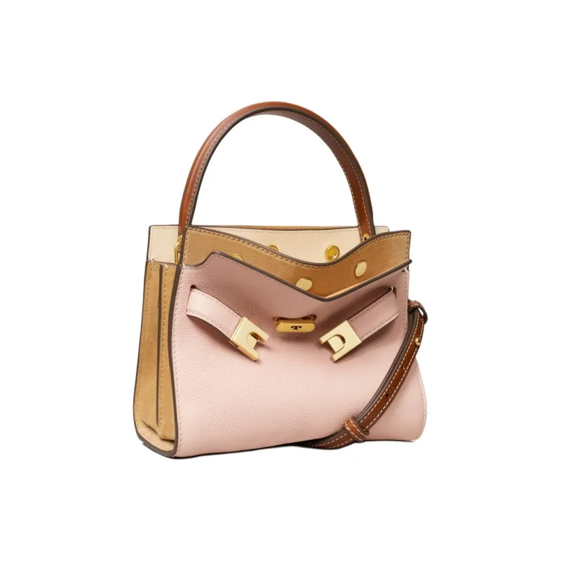 TORY BURCH Lee Radziwill Litchi Grain Leather Crossbody One Shoulder Handbag Mini Women's Sand Island Pink-1