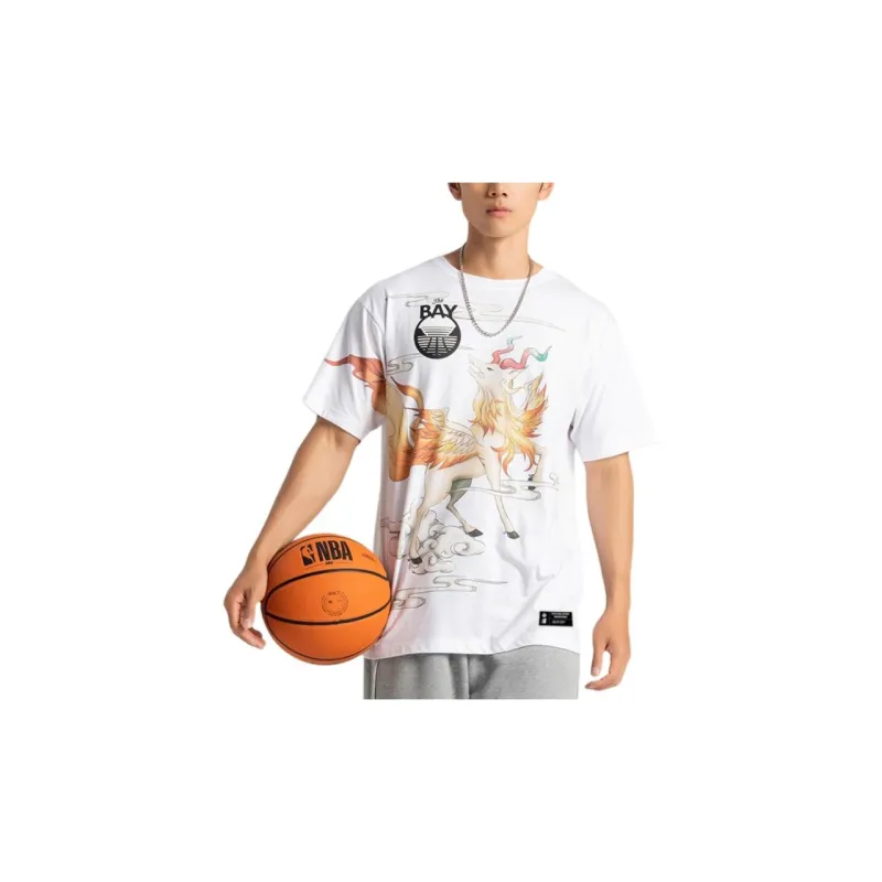 NBA Warriors Team T Shirt Unisex White-3